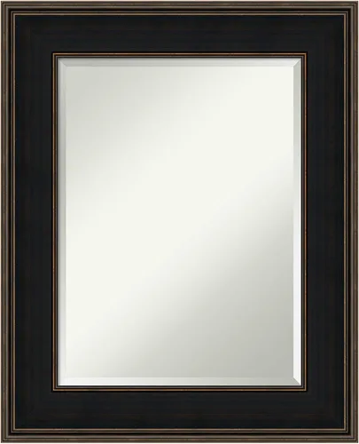Vista 43 de Amanti Art Espejo de pared marrón de 26 x 22 pulgadas, espejo rectangular de baño de Alejandría marrón rústico para decoración de pared, sala
