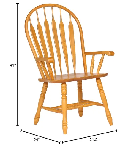 Vista 3 de Sunset Trading Confort silla con brazos para comedor, 41", roble claro