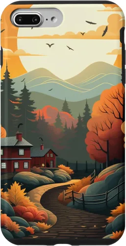 Vista 12 de Otoño hojas puesta de sol en montaña pino bosque otoño vibe caso para iPhone 16