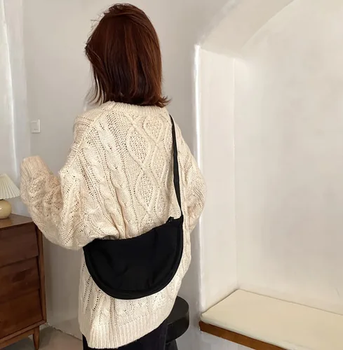Vista 2 de EachEver Bolso cruzado casual de media luna para mujer con correa ajustable