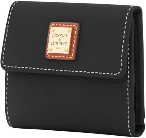 Vista 2 de Dooney & Bourke Billetera, billetera pequeña con solapa de grano de guijarros para tarjetas de crédito