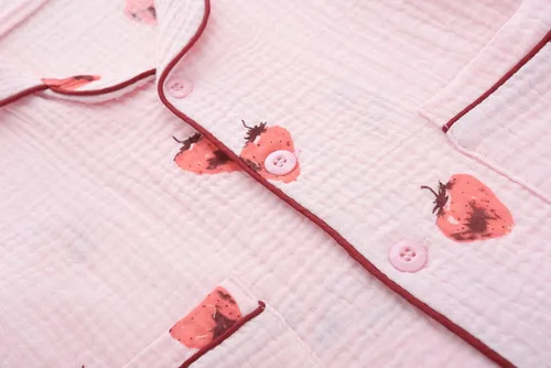 Vista 4 de BINIDUCKLING Pijama de verano con botones para niñas y niños de 18 meses a 12 años