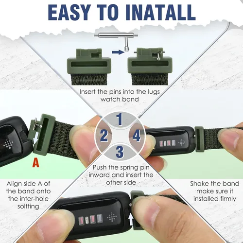 Vista 2 de Bcuckood Correa de nailon compatible con Fitbit Inspire 3/2/HR/Fitbit Ace 3/2, correa deportiva de nailon suave, transpirable, ajustable, correa