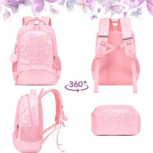 Vista 54 de Juego de mochila para niñas y adolescentes, mochila escolar para niños con bolsa para el almuerzo, estuche para lápices, mochilas escolares