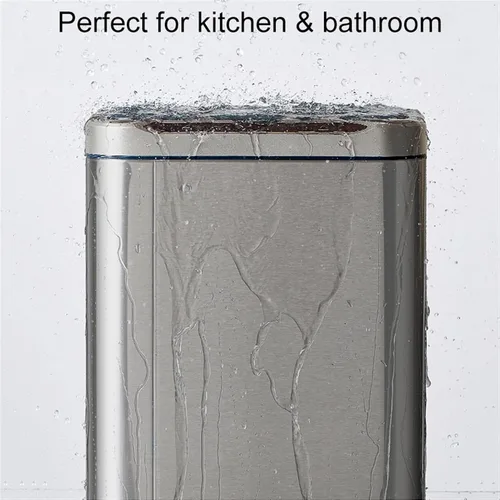 Vista 5 de BONAD Basurero de cocina de 13 litros de gran capacidad, inteligente para cocina, de acero inoxidable, sensor automático, cubo de basura