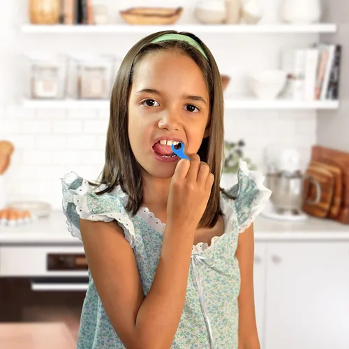 Vista 3 de Palillos de hilo dental para niños - Paquete de 3 (120 unidades) - Palillos de hilo dental seguros para niños y niños para toda la familia - Diseño