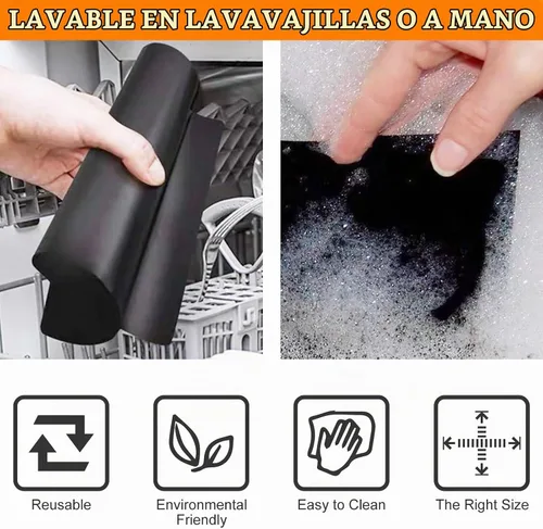 Vista 5 de 5 piezas de esteras de teflón para forro de horno para la freidora de aire de puerta francesa de 26 QT Emeril Lagasse 360, forros de freidora