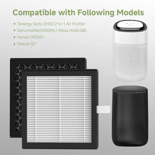 Vista 2 de Paquete de 4 filtros de repuesto de carbón activado DH02 3 en 1 compatibles con deshumidificador Tenergy Sorbi DH02 2 en 1 (33.8 fl oz), Afloia AQ8