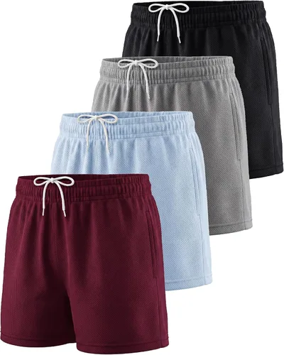 Vista 13 de Paquete de 4 pantalones cortos de malla para niñas, atléticos, baloncesto Conjunto 1