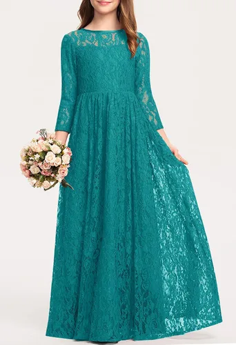 Vista 7 de HOSIKA Vestido elegante de encaje bohemio para niñas de 6 a 12 años