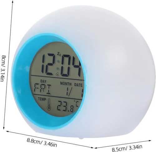 Vista 2 de DECHOUS Reloj de viaje para cama, agitador, despertador, escotilla, silencioso, pequeño, reloj despertador de viaje, calendario perpetuo, reloj