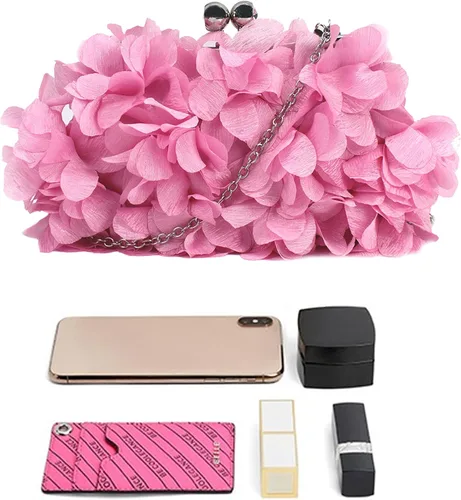 Vista 5 de Buddy - Bolso de mano de satén suave para mujer, con forma de rosa, para boda, fiesta