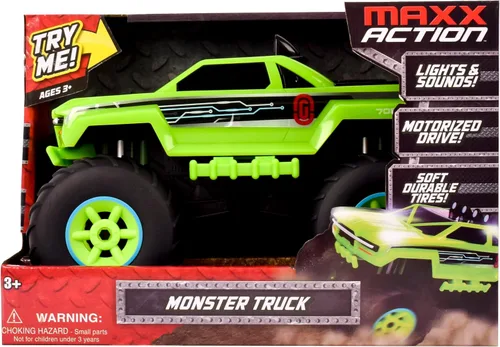 Vista 7 de Camión monstruo todoterreno motorizado Maxx Action de 12" con "Luces y Sonidos" - Verde