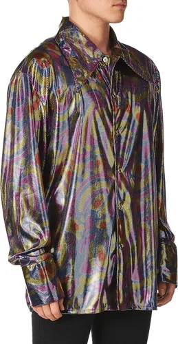 Vista 3 de Forum Novelties Camisa de disfraz de Dynamite Dude Disco de los años 70 para hombre