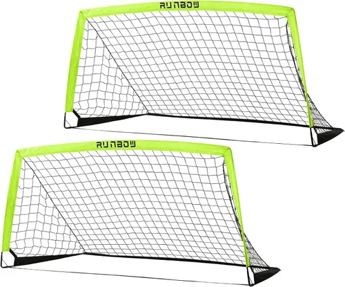 Vista 19 de Portería de fútbol infantil de 6 x 4 pies con bolsa de transporte, red de fútbol plegable portátil para entrenamiento de práctica en el patio