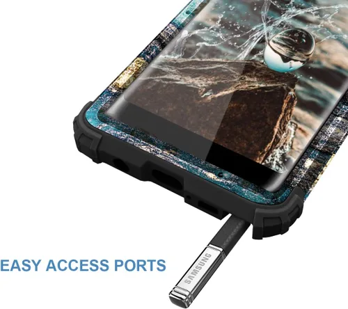 Vista 7 de Funda para Galaxy Note 9, funda de teléfono resistente de mármol para hombres y niños, 3 en 1, policarbonato duro y silicona suave de doble capa
