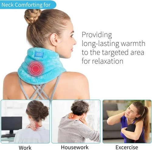 Vista 4 de Relief Expert Envoltura de calentamiento de cuello de microondas con calor húmedo, almohadilla térmica de microondas para cuello para terapia