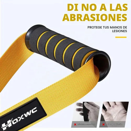 Vista 6 de Bandas de resistencia, banda de resistencia resistente con anclaje de puerta, asas, bandas de ejercicio para entrenar hombres y mujeres, ideal