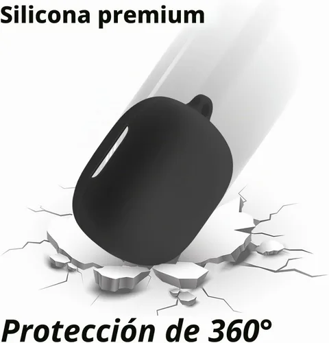 Vista 3 de Geiomoo Funda de silicona compatible con JBL Live Pro TWS 2, JBL Live Pro+ TWS Funda protectora con mosquetón (negro)