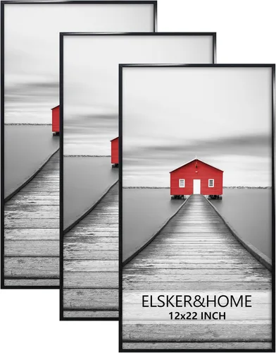 Vista 51 de ELSKER&HOME Marco de póster de 8 x 24 pulgadas, paquete de 3 portarretratos Negro