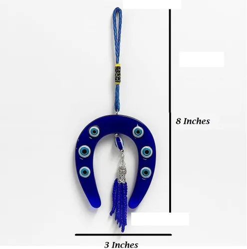Vista 2 de Nazar Suraksha Kavach Evil Eye Ghode Ki Naal - Colgante de pared para Vastu Nazar Battu Sanación para el hogar, automóvil y puerta/oficina, buena