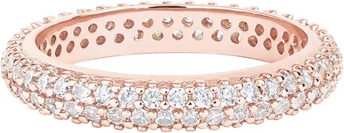 Vista 3 de PAVOI 14K Gold Plated Cubic Zirconia Double Row Eternity Band for Women