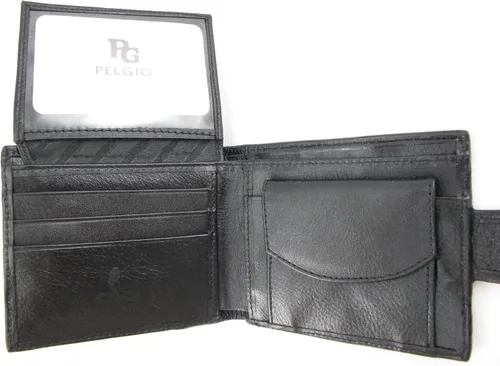 Vista 6 de Pelgio Genuino Python serpiente piel piel mujer plegable cartera monedero, Negro -, Billetera plegable