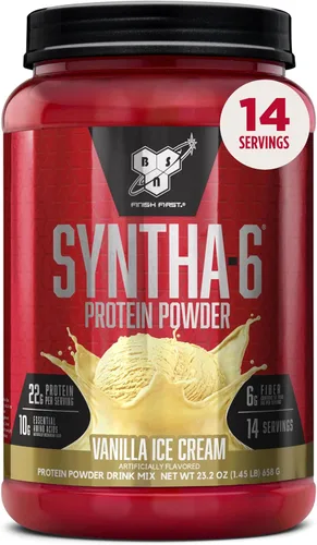 Vista 24 de BSN SYNTHA-6 - Proteína de suero en polvo, crema de piedra fría, sabor Remix de pastel de cumpleaños, caseína micelar, polvo aislado de proteína