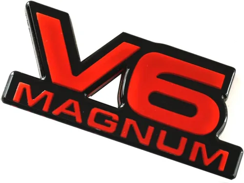 Vista 5 de 2 emblemas V6 Magnum para puerta de identificación 3D, logotipo 1500 Van apto para Durango V6 (negro rojo)