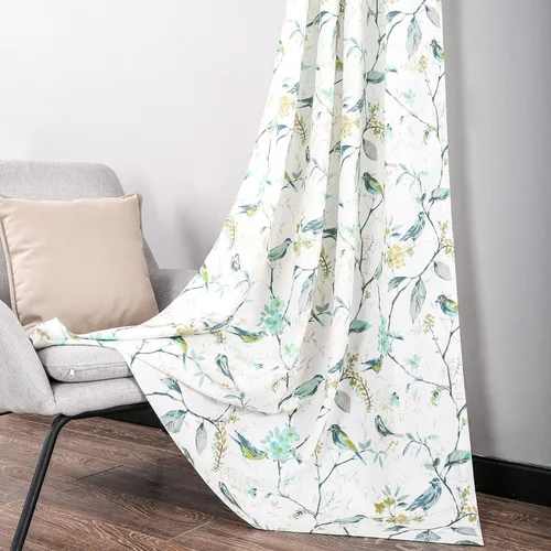 Vista 9 de Leeva Cortinas de bloqueo de luz de 45 pulgadas de largo para dormitorio, paneles de cortina de lino sintético para ventana, tratamiento decorativo