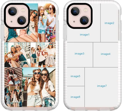 Vista 16 de Funda de teléfono personalizada para iPhone 13 personalizada con collage de múltiples imágenes, funda resistente a los arañazos, a los golpes, funda