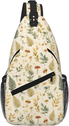 Vista 23 de Bolso bandolera para hombres y mujeres, mochila cruzada floral de tulipán pastel, mochila casual de senderismo para viajes, deportes, correr, bolsa