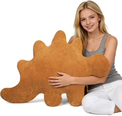 Vista 10 de Isaacalyx Almohada de pepita de dinosaurio, almohada suave de 16 pulgadas para regalos de cumpleaños, decoraciones de fiesta temática de dinosaurios