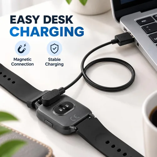 Vista 6 de Compatible con el cable cargador de reloj inteligente Da Fit de 3.3 pies, repuesto de cable de carga USB, cargador para relojes inteligentes Da Fit