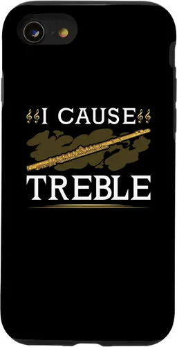 Vista 13 de Funda para iPhone 11 Pro Max con flauta transversal, I Cause Treble, divertida funda Flutist