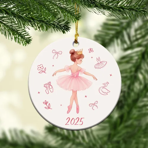 Vista 2 de Adorno de bailarina 2025 – Regalos de ballet para niñas pequeñas, niños, adolescentes y bailarines – Adornos de ballet para árbol de Navidad
