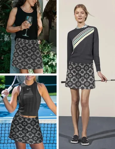 Vista 3 de Ekouaer - Falda pantalón deportiva con pantalón corto y bolsillo interior para mujer, faldas ligeras para golf, tenis, correr, entrenamiento