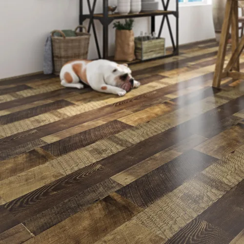 Vista 6 de Livelynine Rollo de vinilo de madera recuperada, impermeable, tablones de vinilo para despegar y pegar, tablones de madera para paredes, cocina