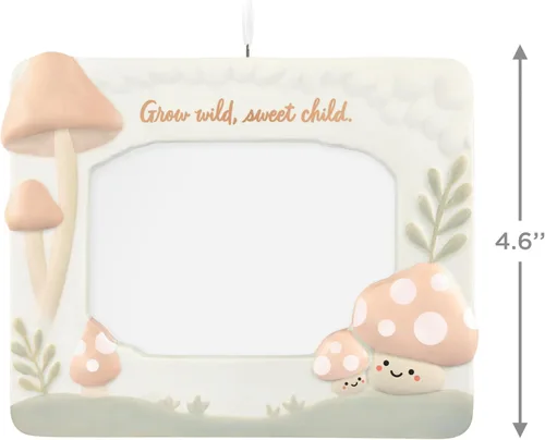 Vista 5 de Hallmark Keepsake Adorno de Navidad 2024, marco de fotos Grow Wild, Sweet Child, Porcelana