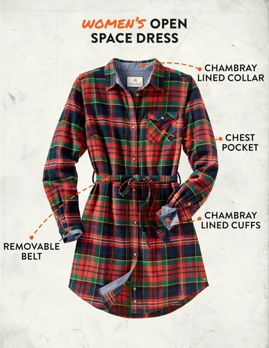 Vista 7 de Legendary Whitetails - Vestido de franela de manga larga para mujer