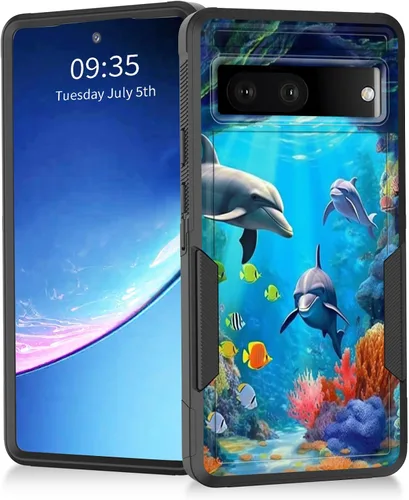 Vista 106 de Funda para Pixel 7a, resistente de doble capa híbrida de policarbonato duro de goma suave a prueba de golpes para Google Pixel 7A 6.1 pulgadas