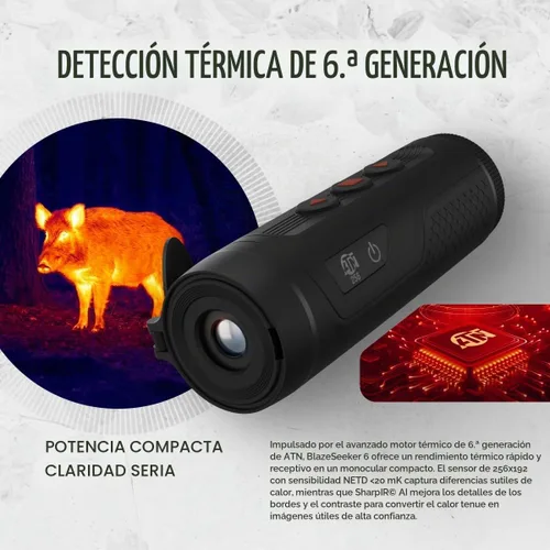Vista 2 de ATN BlazeTrek 6 Monóculo Térmico, 640x512, 1.5-12x, Hog & Coyote Sensor 640x512