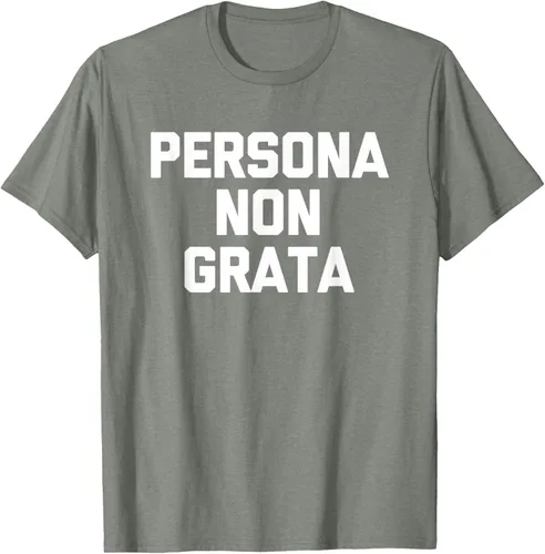 Vista 24 de Persona Non Grata - Divertida camiseta sarcástica con frase sarcástica, Negro