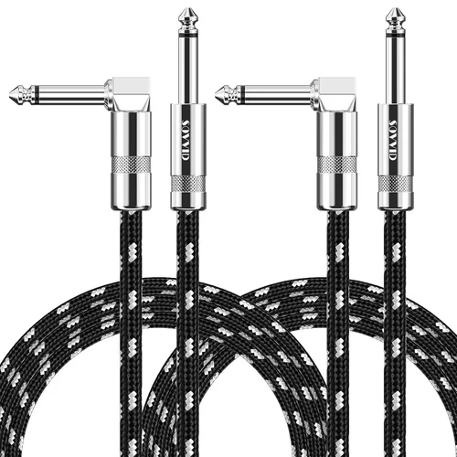 Vista 24 de Cable de Guitarra de 6 Pies Cable de Instrumento para Guitarra Eléctrica y Bajo, Teclado - Cable AMP de Ángulo Recto de 1/4 Pulgada, Negro