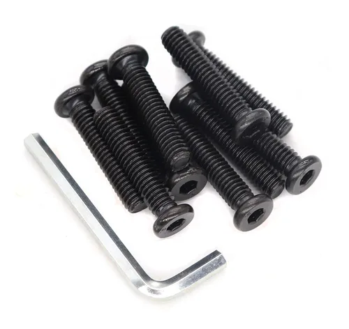 Vista 7 de 20 piezas Tornillos de casquillo de accionamiento hexagonal negro 1/4-20 x 1/2" para muebles, sillas, mesas, escritorios, cunas, camas, rosca