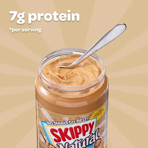 Vista 6 de Skippy Mantequilla de maní natural, 1/3 menos sodio y azúcar, 15 oz