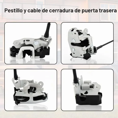 Vista 4 de Conjunto de cable actuador de pestillo de cierre de puerta trasera superior e inferior del lado del conductor para Ford F150 2004-2008, cabina
