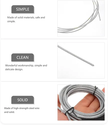 Vista 8 de Cuerda de salto de repuesto de cable de acero con peso para entrenamiento de fitness, tubo resistente al desgaste, accesorio deportivo