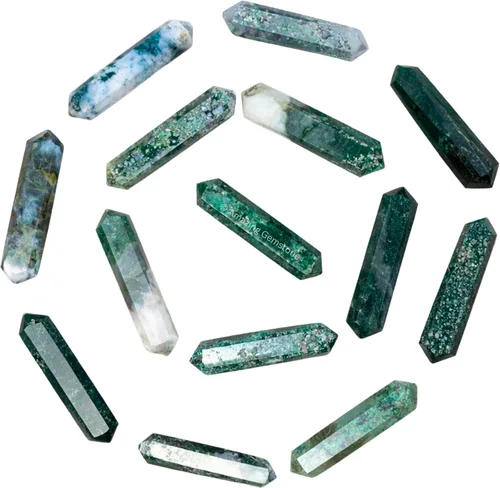 Vista 45 de Puntos de cristal de piedra de sangre africana, cristales curativos y piedras a granel, paquete de 3 cristales a granel de punto curativo de doble