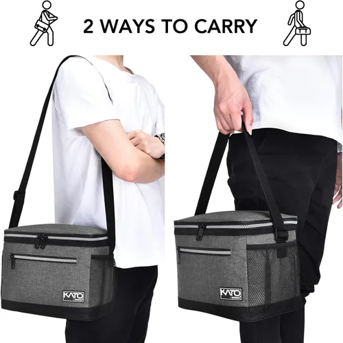 Vista 6 de Tirrinia Lonchera aislada para hombres/mujeres, bolsa de almuerzo a prueba de fugas para escuela y trabajo, bolsa de almuerzo grande para niños
